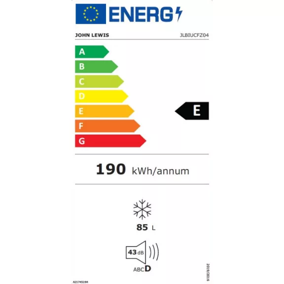 Electrolux John Lewis JLBIUCFZ04 Beépíthető fagyasztószekrény| NoFrost | 85l | Fehér | 82 cm