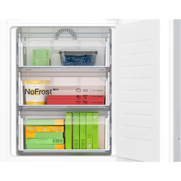 NEFF KI7863DD0 N70 Beépíthető kombinált alulfagyasztós hűtőszekrény | NoFrost | 188/67 l | 177.2 cm magas | 55.8 cm széles