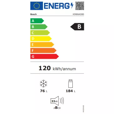   BOSCH KIN86ADB0 Serie|6 Beépíthető kombinált alulfagyasztós hűtőszekrény