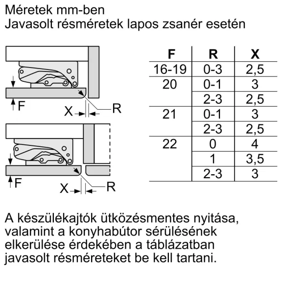 BOSCH KUR21VFE0 Serie|4 Munkapult alá beépíthető hűtőszekrény