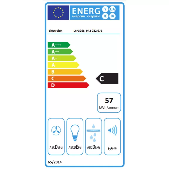 Electrolux LFP326S Beépíthető teleszkópos páraelszívó | 410m3/óra | 60 cm | Inox