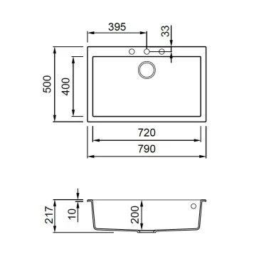 ELLECI - Gránit mosogatótálca Quadra 130 G39
