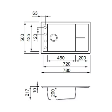 ELLECI - Gránit mosogatótálca Unico 305 G43