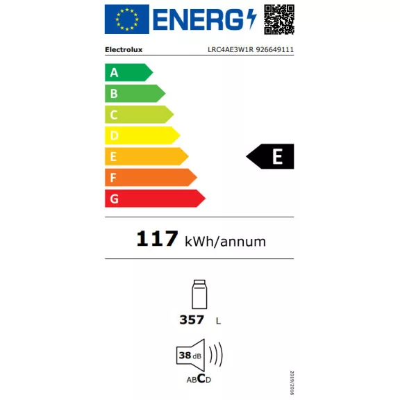 Electrolux LRC4AE3W1L Szabadonálló hűtőszekrény | Fehér | 175 cm