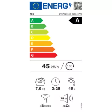 AEG LTR7E273AE Felültöltős gőzmosógép