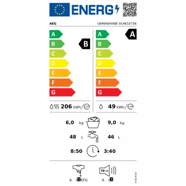 AEG LWR96944BE AbsoluteCare mosó-szárítógép 