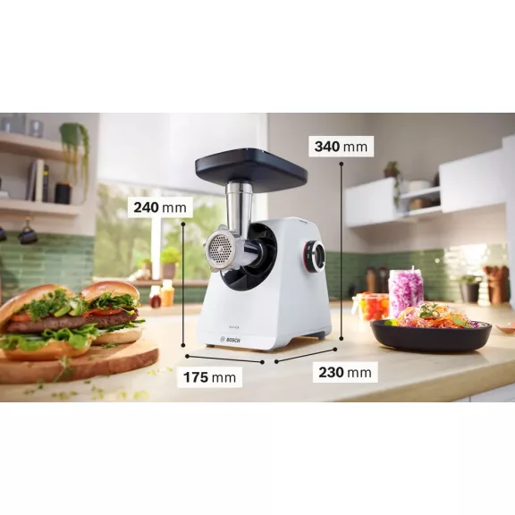 BOSCH MFWS420W MultiPower húsdaráló | 1900 W | Fehér/Fekete