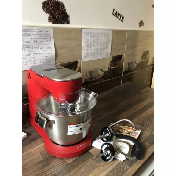 BOSCH MUM9A66R00 Konyhai robotgép | OptiMUM | 1600 W | Piros/ezüst