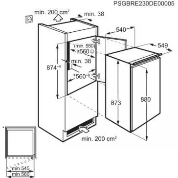   AEG NSF5O880ES Beépíthető hűtőszekrény | CoolMatic | 124l | 88 cm magas | 56 cm széles