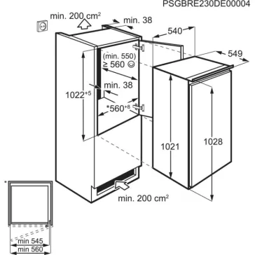   AEG NSK5O10ES Beépíthető hűtőszekrény | 182 l | 103 cm magas | 56 cm széles