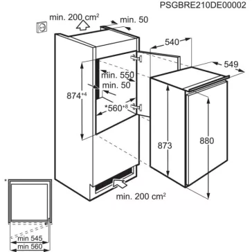   AEG NSK5O881ES Beépíthető hűtőszekrény | 142 l | 88 cm magas | 56 cm széles