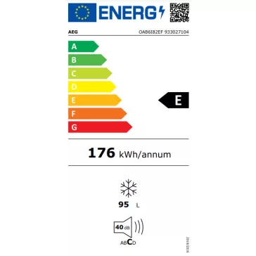   AEG OAB6I82EF Beépíthető fagyasztószekrény| Frostmatic | 95 l | Fehér | 82 cm