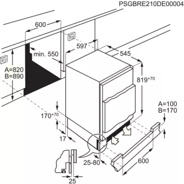   AEG OAB7N82EF Beépíthető fagyasztószekrény | No Frost | 85 l | Fehér | 82 cm