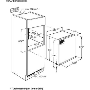   AEG OSF5O881EE Beépíthető hűtőszekrény | CoolMatic | 124 l | 88 cm magas | 56 cm széles