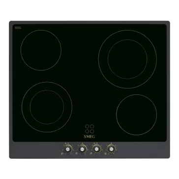   SMEG KERÁMIA FŐZŐLAP, Colonial design, 60 cm, 4 főzőzóna, antracit