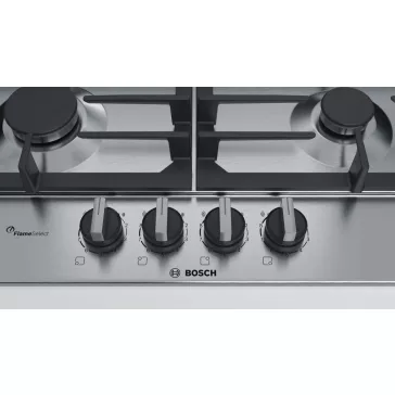   BOSCH PCH6A5B90 Serie|6 Beépíthető gázfőzőlap | Flame Select | WOK | 60 cm | Nemesacél