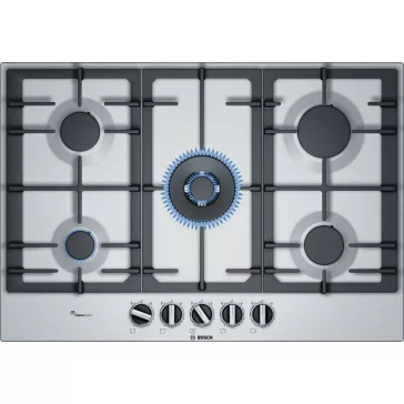   BOSCH PCQ7A5B90 Serie|6 Beépíthető gázfőzőlap | Flame Select | WOK | 75 cm | Nemesacél