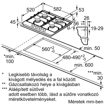   BOSCH PGH6B5B60 Serie|4 Beépíthető gázfőzőlap | Nemesacél