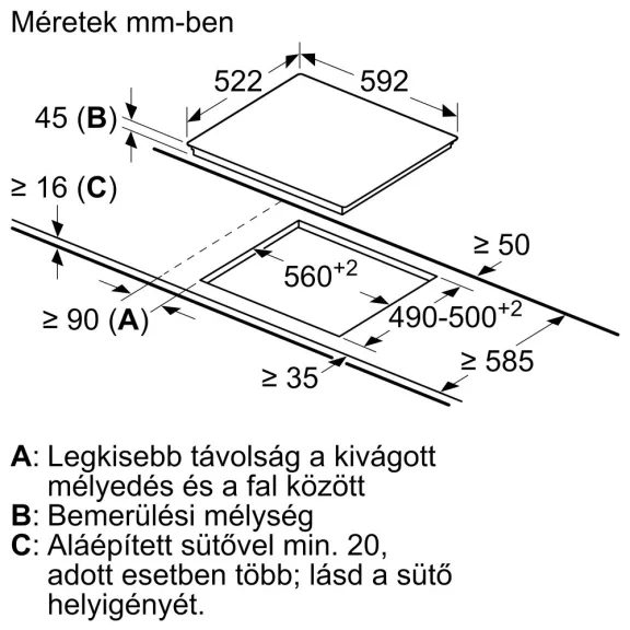 BOSCH PKF631BB2E Serie|4 Beépíthető kerámia főzőlap | Fekete