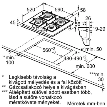   BOSCH PNH6B6K40 Serie|4 Beépíthető gázfőzőlap Fekete | 60 cm