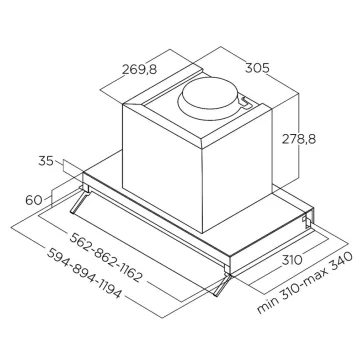   ELICA - Páraelszívó BOXIN LX/IX/A/60 + Kenyérpirító 1T20