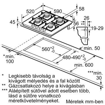   BOSCH PRP6A6H40 Serie|8 Beépíthető gázfőzőlap Fekete | 60 cm