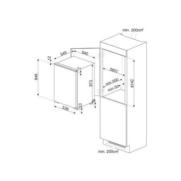   Smeg S4F094E Beépíthető fagyasztószekrény | 98l | Fehér | 88 cm