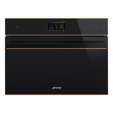   SMEG KOMBINÁLT KOMPAKT GŐZSÜTŐ,DSN ,16 funkció,5 gőzfunkció,TFT kijelző,fekete üveg réz díszítéssel