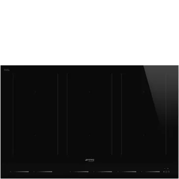   SMEG INDUKCIÓS FŐZŐLAP, Linea design, 80 cm, 6 főzőzóna, 3 MultiZone híd zóna, fekete üveg