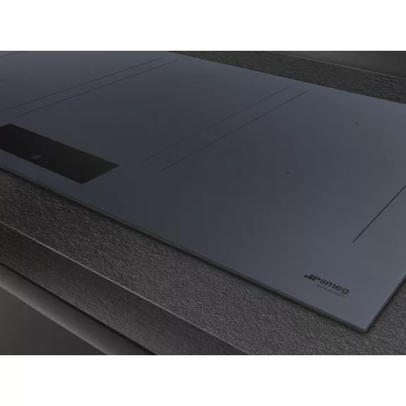 SMEG INDUKCIÓS FŐZŐLAP, Linea design, 90 cm, 6 főzőzóna, 3 MultiZone híd zóna, neptune szürke üveg