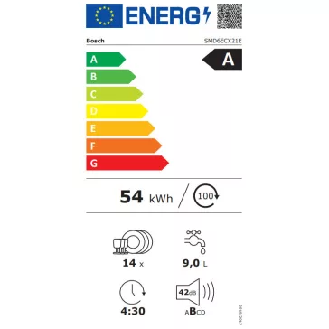   BOSCH SMD6ECX21E Serie|6 Teljesen integrálható mosogatógép | 60 cm