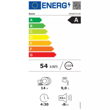   BOSCH SMI6ECS10E Serie|6 Beépíthető kezelőpaneles mosogatógép| 60 cm