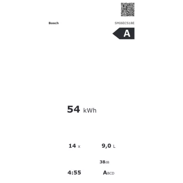   BOSCH SMI6ECS18E Serie|6 Kezelőpaneles beépíthető mosogatógép | 60 cm | Inox