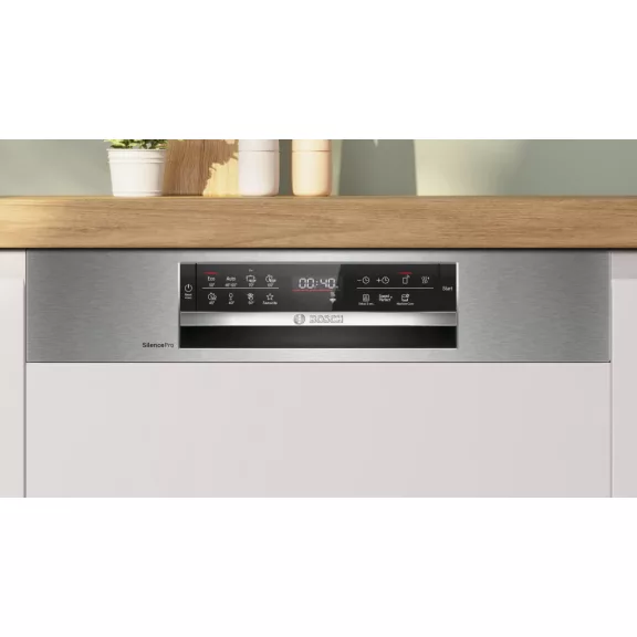 BOSCH SMI6ECS18E Serie|6 Kezelőpaneles beépíthető mosogatógép | 60 cm | Inox