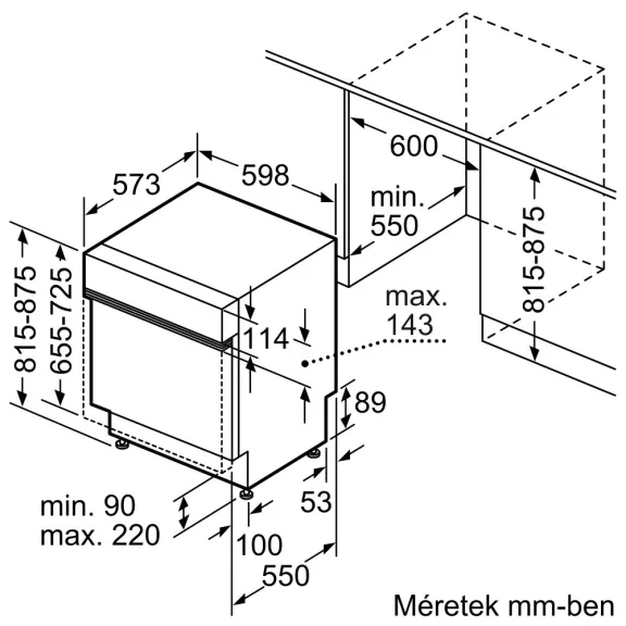 BOSCH SMI6ZCS16E Serie|6 Beépíthető kezelőpaneles mosogatógép | 60 cm