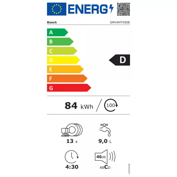 BOSCH SMV4HTX00E Serie|4 Teljesen beépíthető mosogatógép | 60 cm