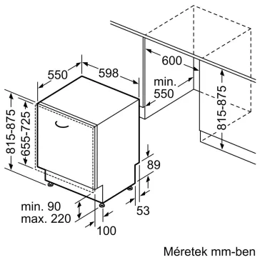   BOSCH SMV4HTX00E Serie|4 Teljesen beépíthető mosogatógép | 60 cm