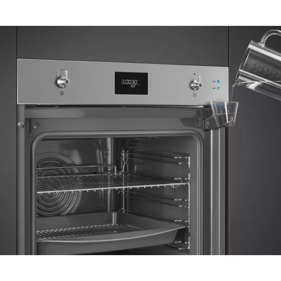SMEG KOMBINÁLT SÜTŐ, GŐZFUNKCIÓVAL, Classica design, Galileo, 60 cm, CS LCD, inox