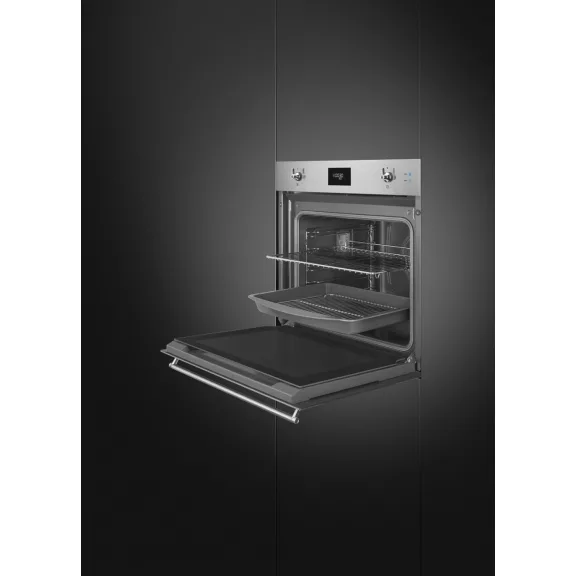 SMEG KOMBINÁLT SÜTŐ, GŐZFUNKCIÓVAL, Classica design, Galileo, 60 cm, CS LCD, inox