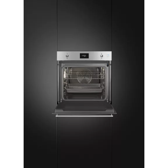 SMEG KOMBINÁLT SÜTŐ, GŐZFUNKCIÓVAL, Classica design, Galileo, 60 cm, CS LCD, inox