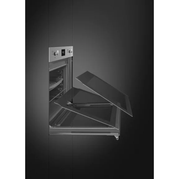 SMEG KOMBINÁLT SÜTŐ, GŐZFUNKCIÓVAL, Classica design, Galileo, 60 cm, CS LCD, inox