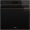 SMEG PIROLITIKUS HŐLÉGKEVERÉSES SÜTŐ, Dolce Stil Novo design, Galileo, 60 cm, ES LCD, fekete üveg, réz dísz