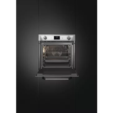   SMEG PIROLITIKUS HŐLÉGKEVERÉSES SÜTŐ, Victoria design, Galileo, 60 cm, ES LCD, inox