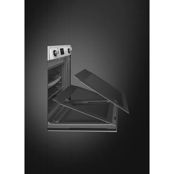 SMEG PIROLITIKUS HŐLÉGKEVERÉSES SÜTŐ, Victoria design, Galileo, 60 cm, ES LCD, inox