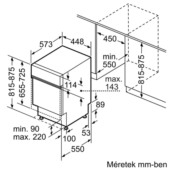 BOSCH SPI2HKS42E Serie|2 Beépíthető kezelőpaneles mosogatógép | 45 cm