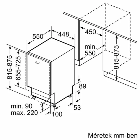 BOSCH SPV4EMX17E Serie|4 Teljesen beépíthető mosogatógép | 45 cm