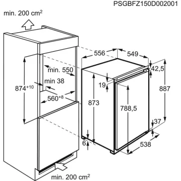   AEG TAB6L88EF Beépíthető fagyasztószekrény | LowFrost | 98l | Fehér | 88 cm