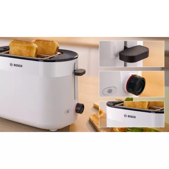 BOSCH TAT2M121 Kompakt kenyérpirító | 970 W | Fehér