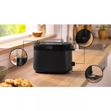 BOSCH TAT2M123 Kompakt kenyérpirító | 970 W | Fekete