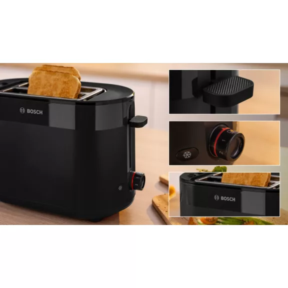 BOSCH TAT2M123 Kompakt kenyérpirító | 970 W | Fekete